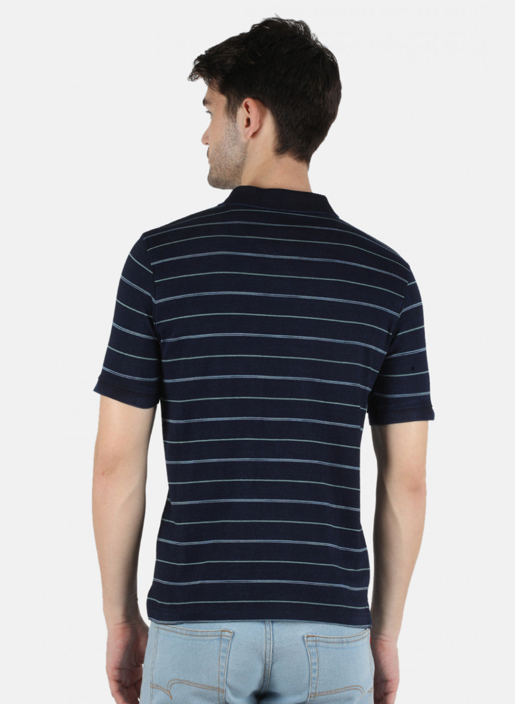 Men Blue Stripe T-Shirt