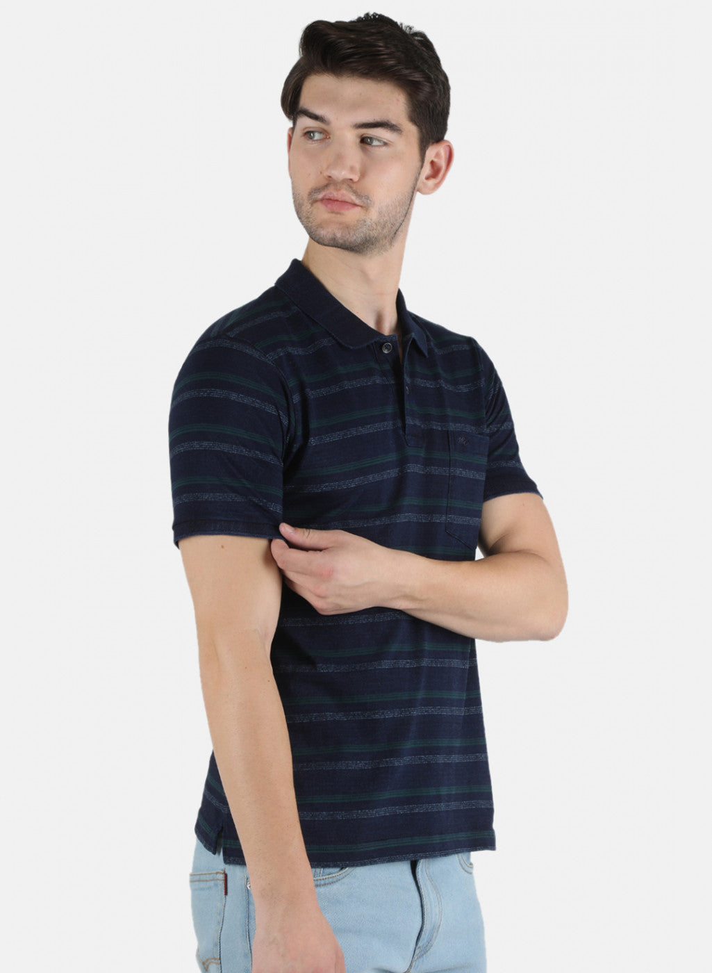 Men Green Stripe T-Shirt