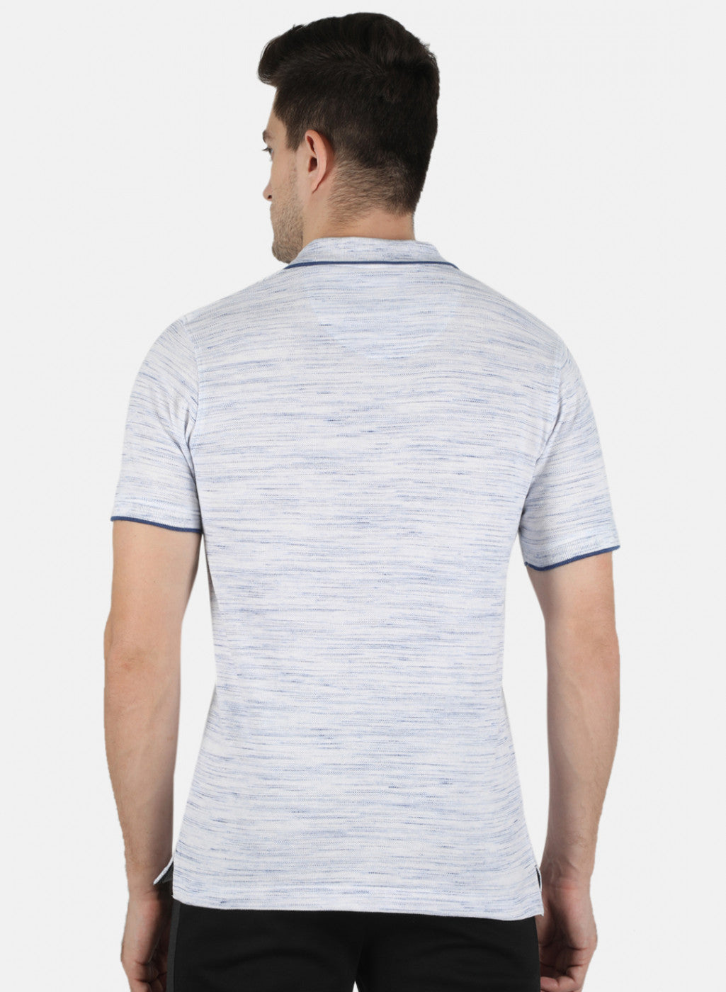 Men Blue Self T-Shirt