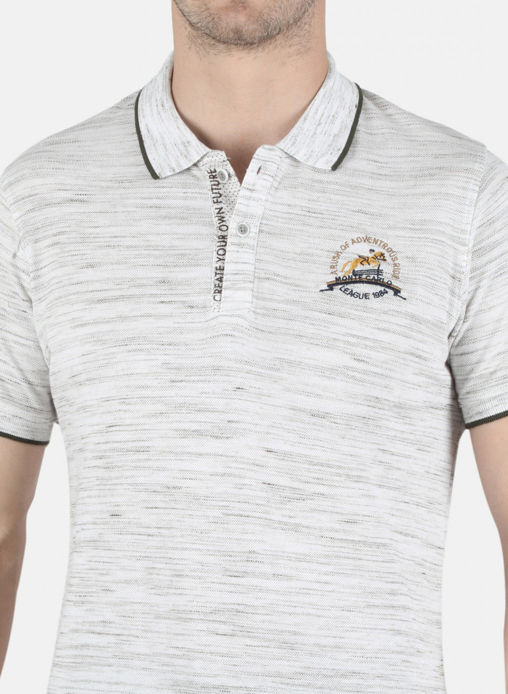 Men Grey Self T-Shirt