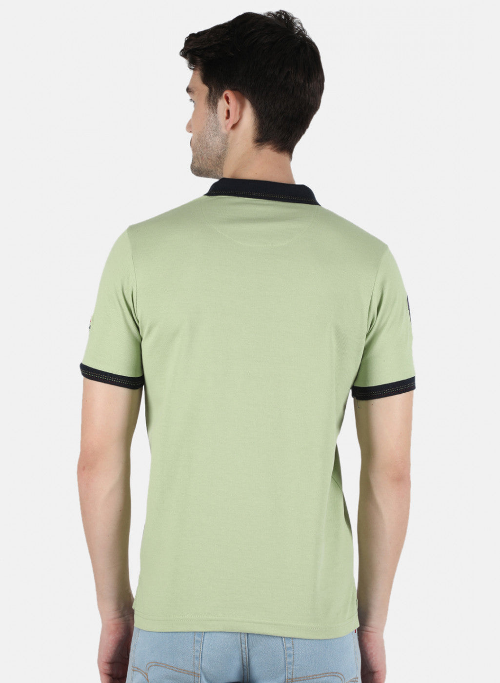 Men Green Plain T-Shirt