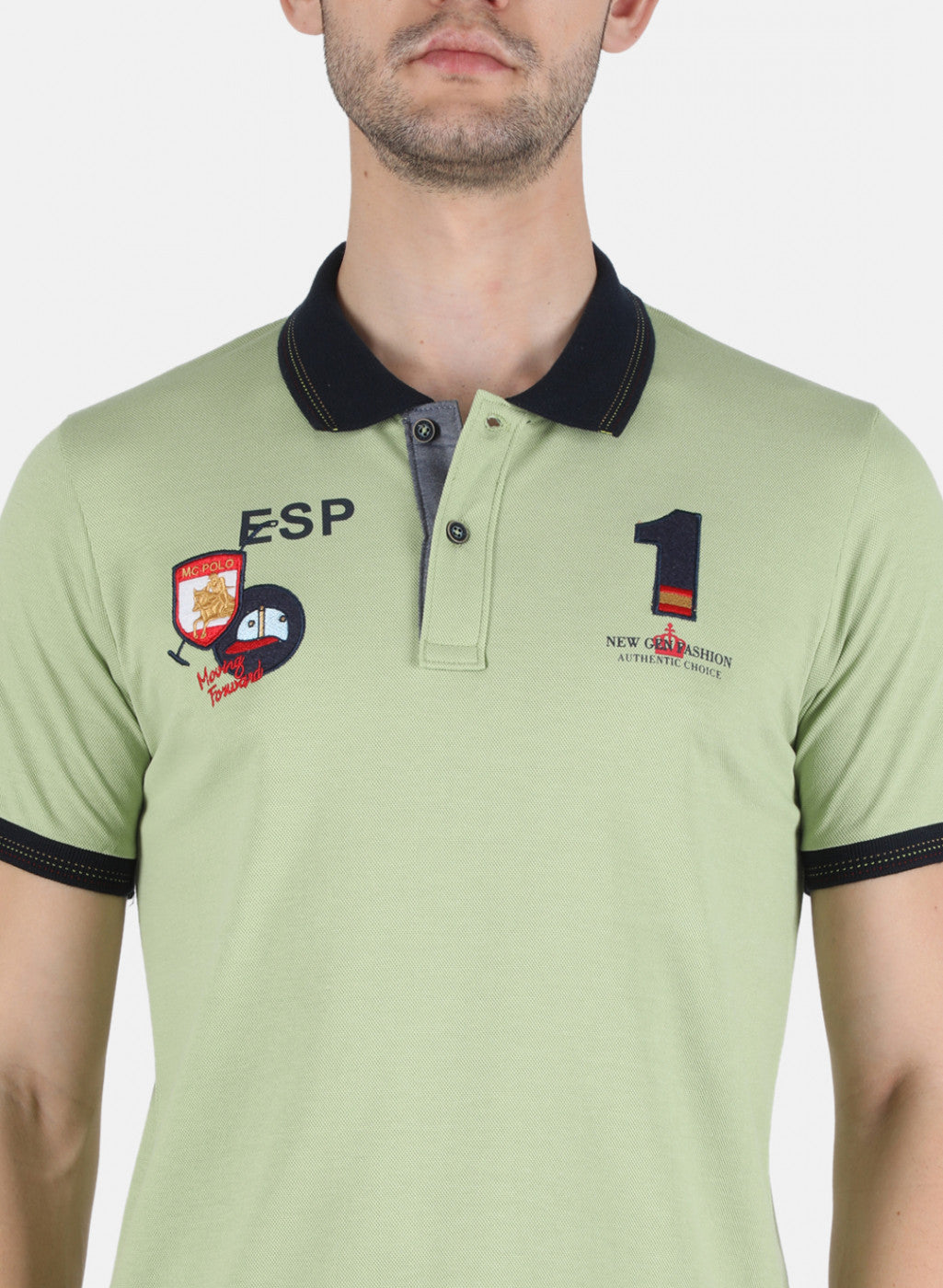 Men Green Plain T-Shirt