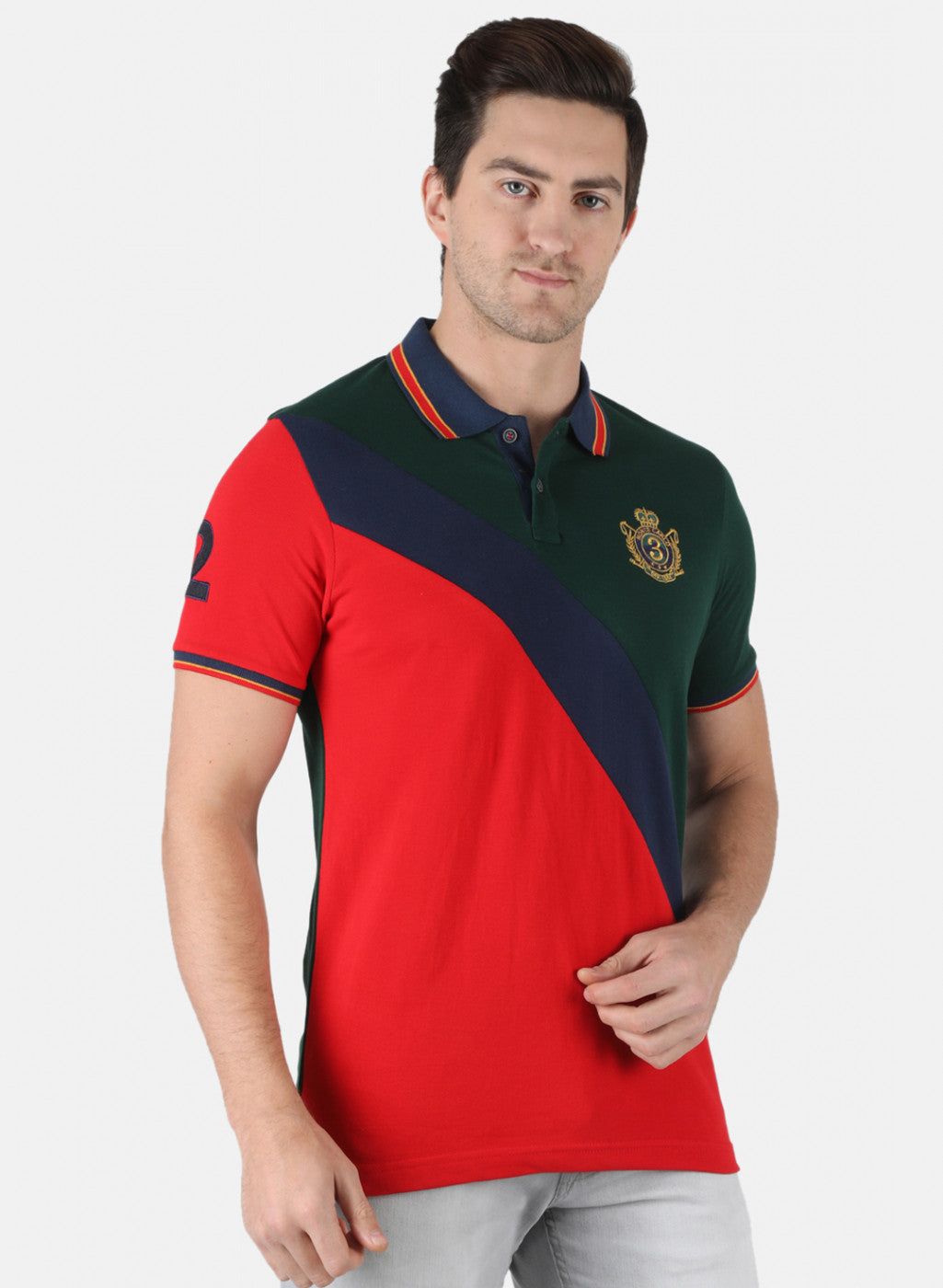 Men Olive Plain T-Shirt