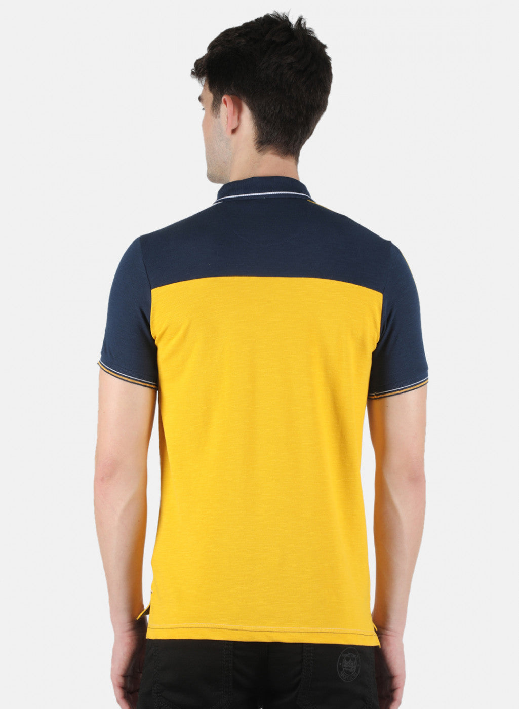 Men Yellow Plain T-Shirt