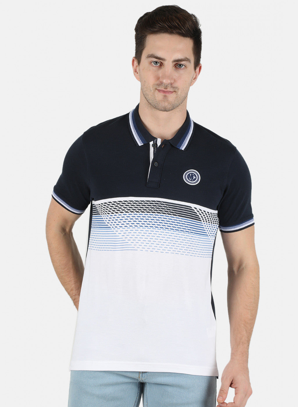 Men NAvy Blue Printed T-Shirt