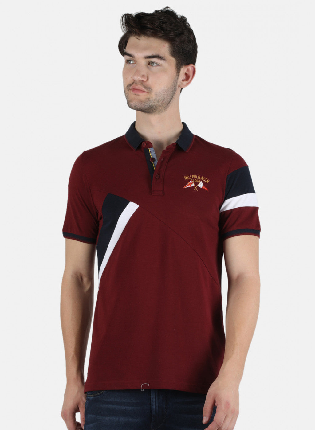 Men Maroon Plain T-Shirt