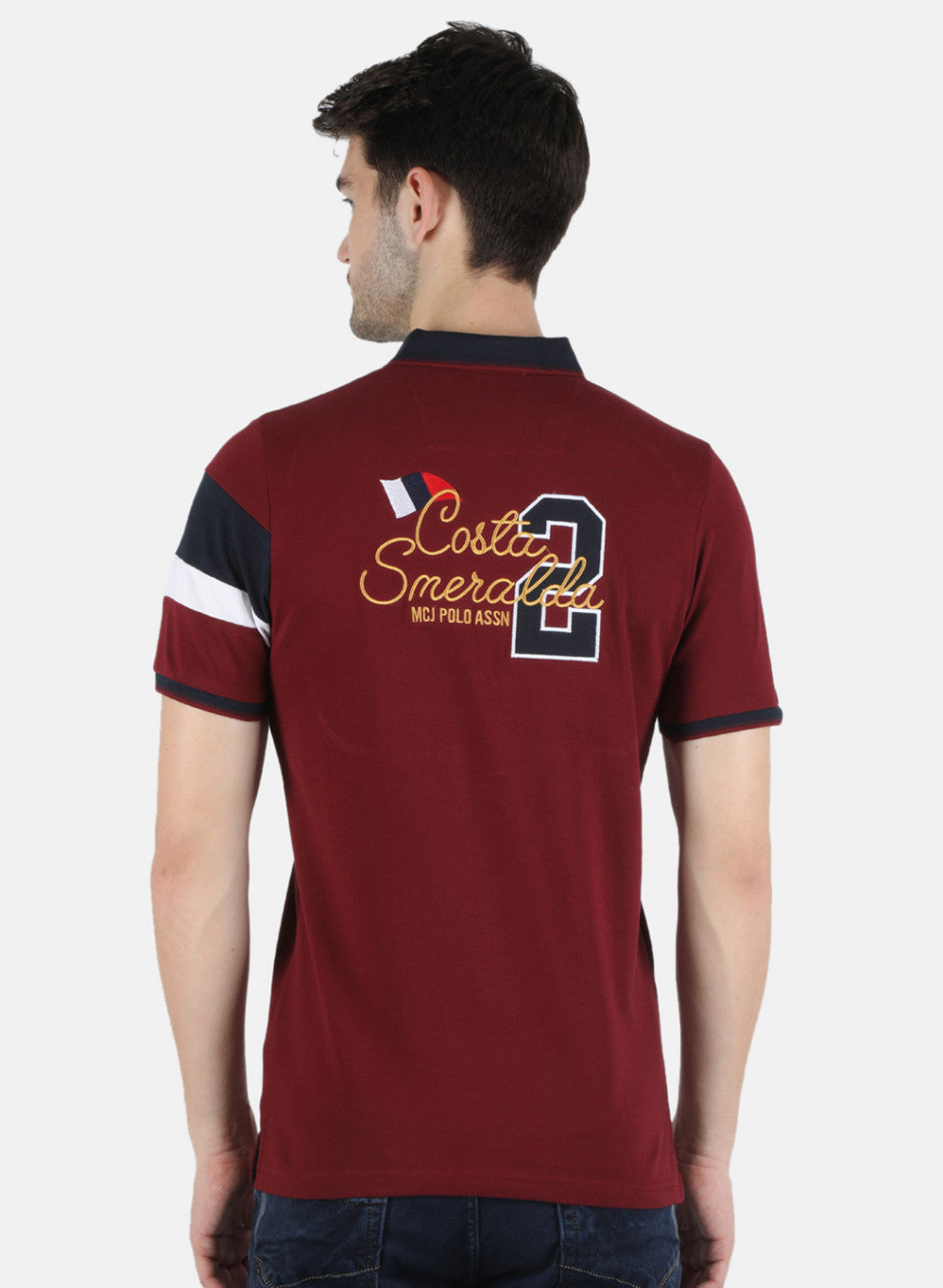 Men Maroon Plain T-Shirt
