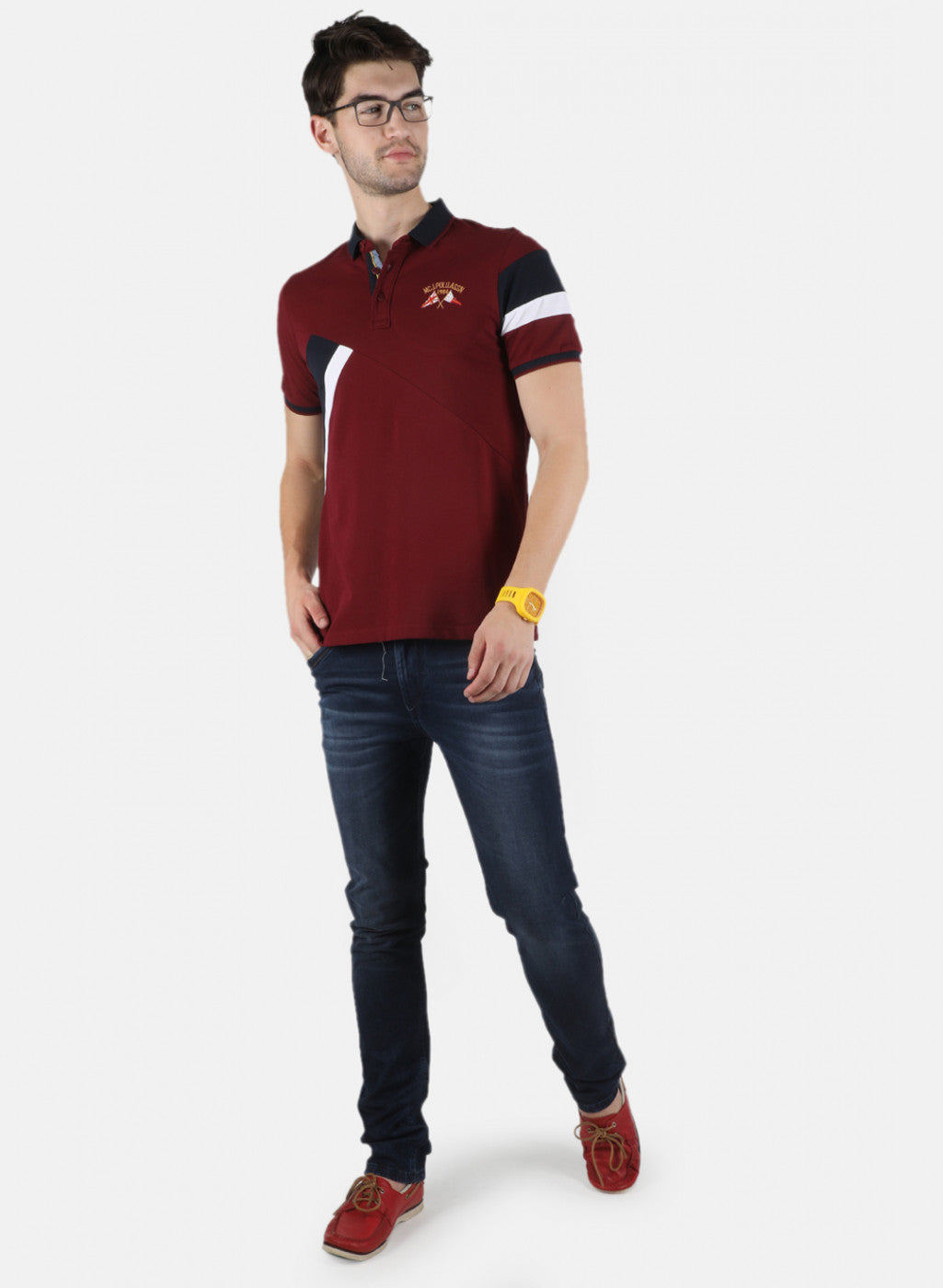 Men Maroon Plain T-Shirt