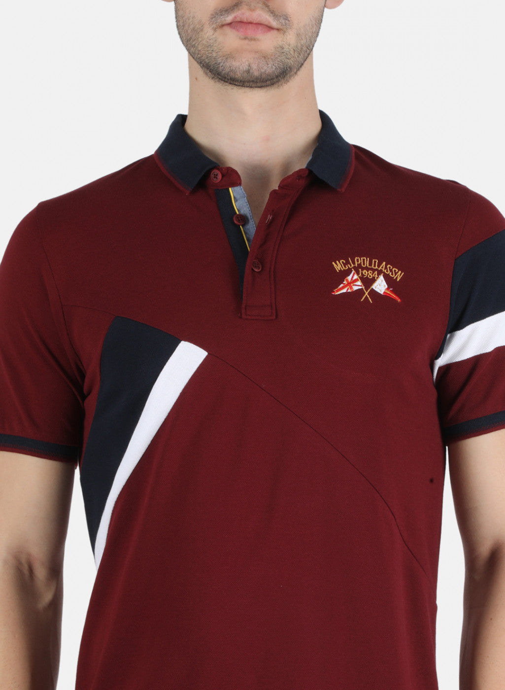Men Maroon Plain T-Shirt