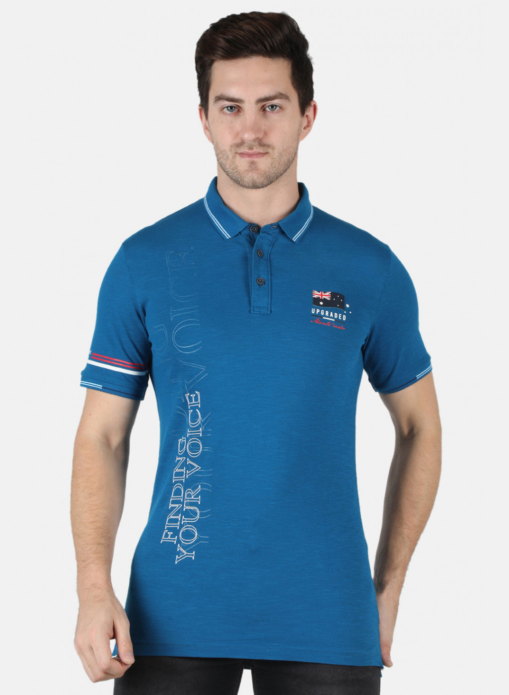 Men Blue Printed T-Shirt