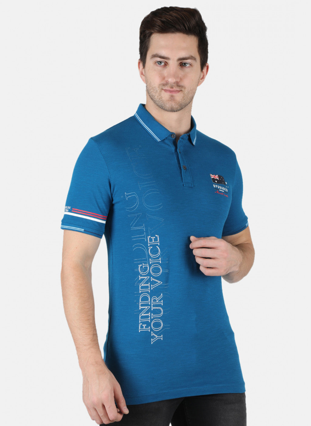 Men Blue Printed T-Shirt