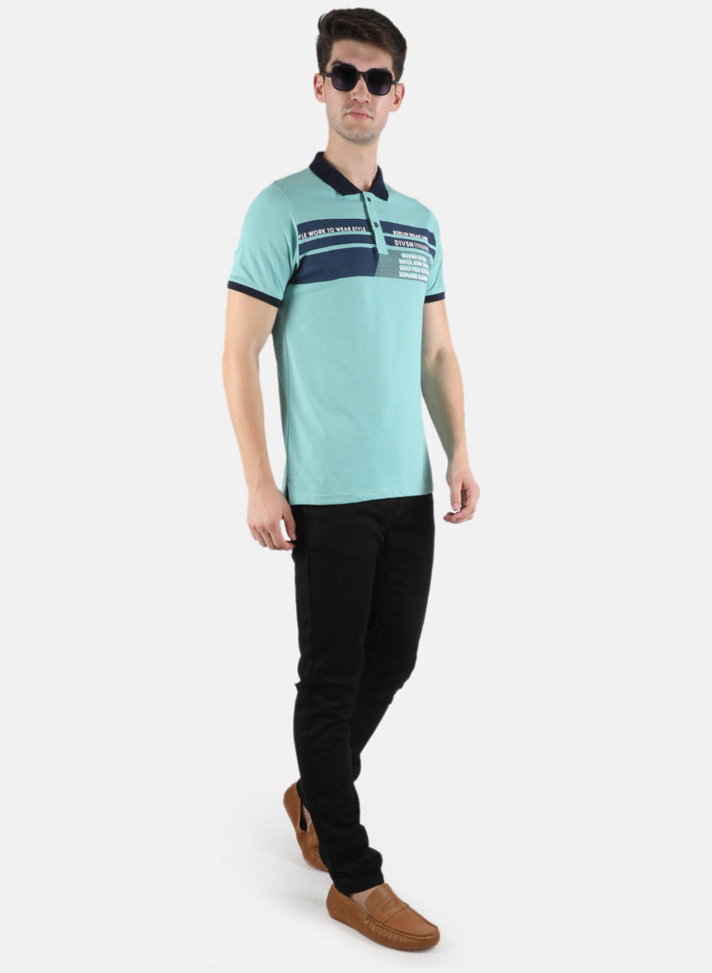 Men Blue Printed T-Shirt