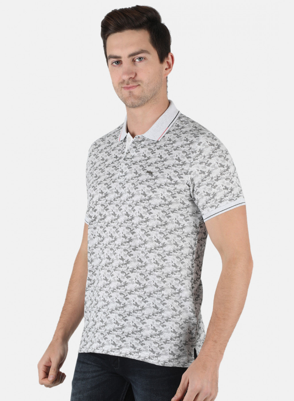 Men Grey Printed T-Shirt