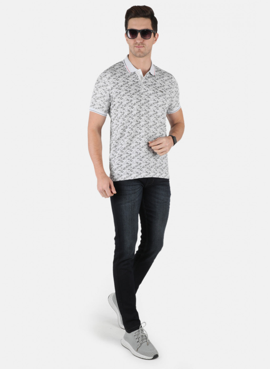 Men Grey Printed T-Shirt