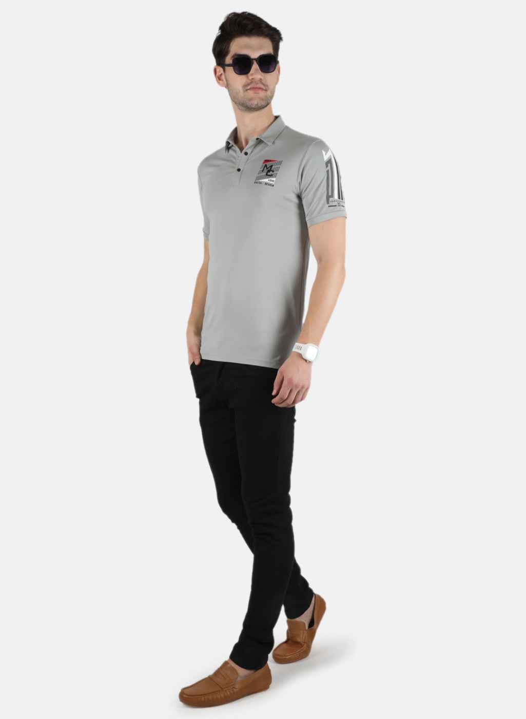 Men Grey Printed T-Shirt