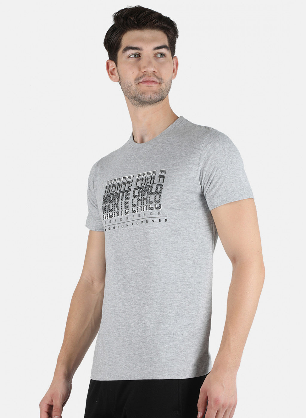 Men Grey Printed T-Shirt