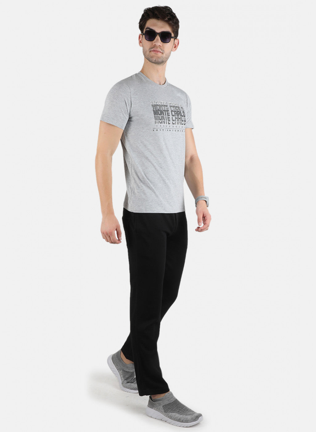 Men Grey Printed T-Shirt