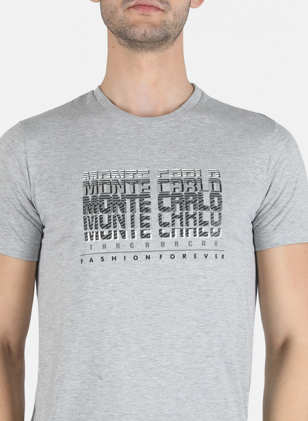Men Grey Printed T-Shirt