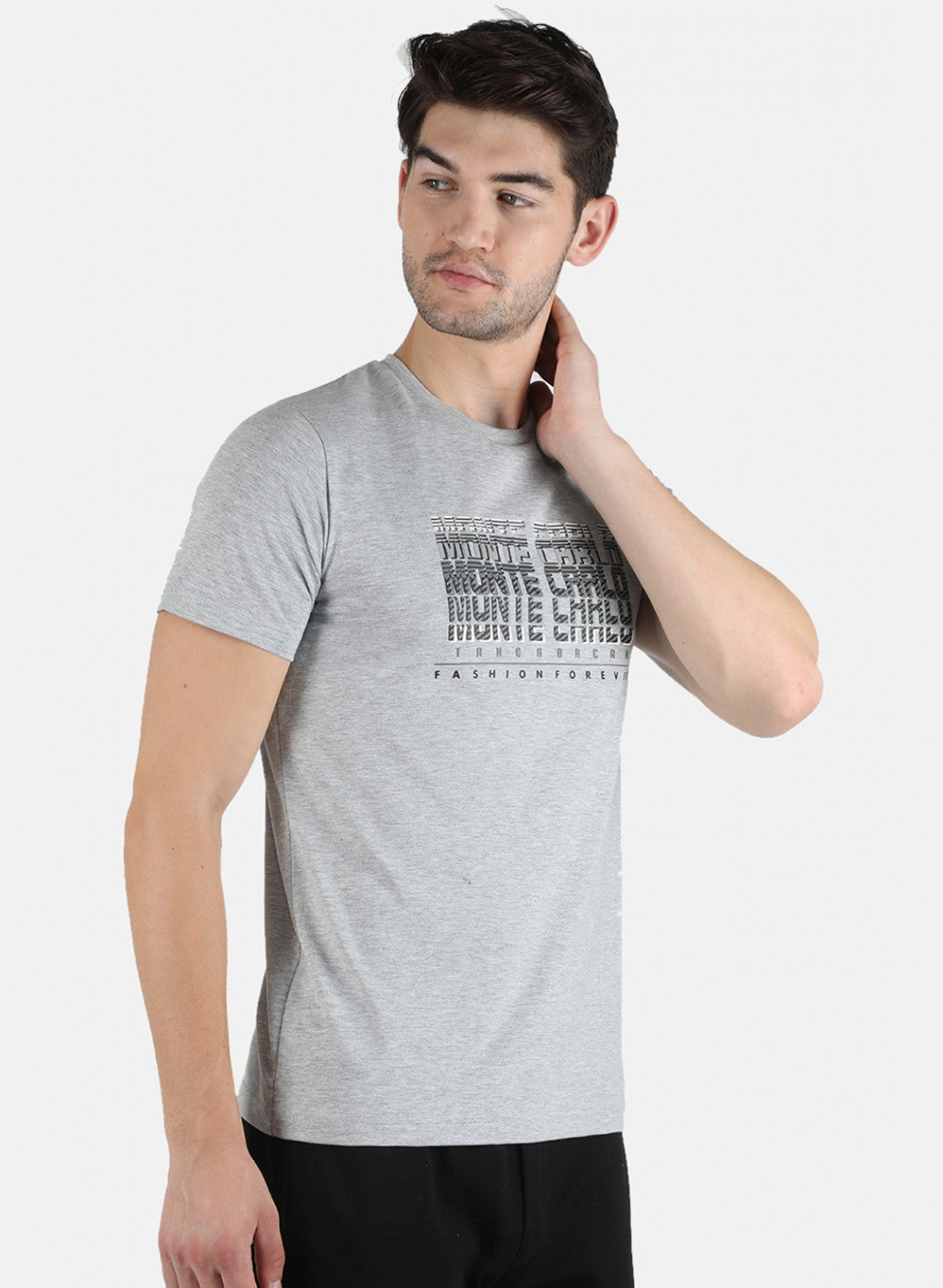 Men Grey Printed T-Shirt