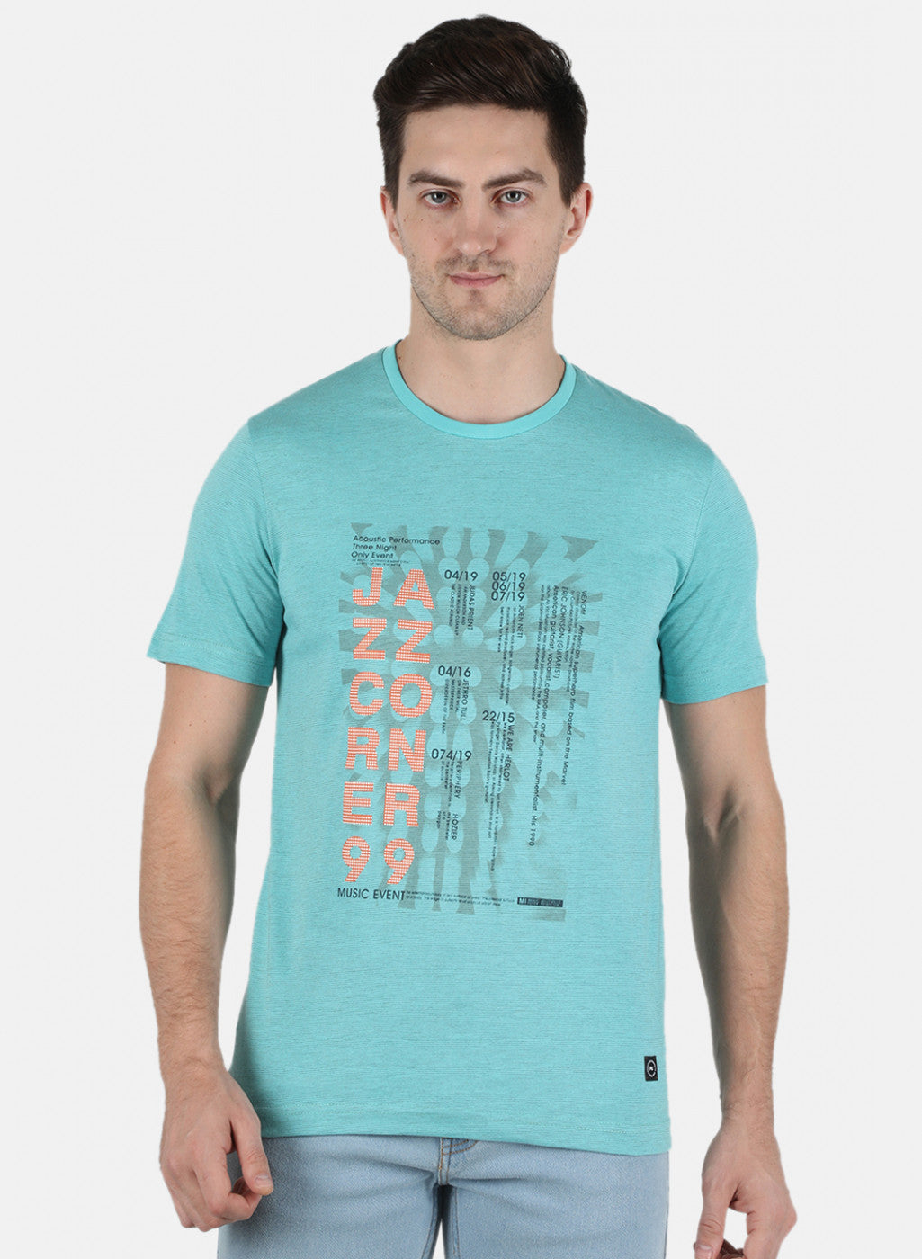 Men Blue Printed T-Shirt