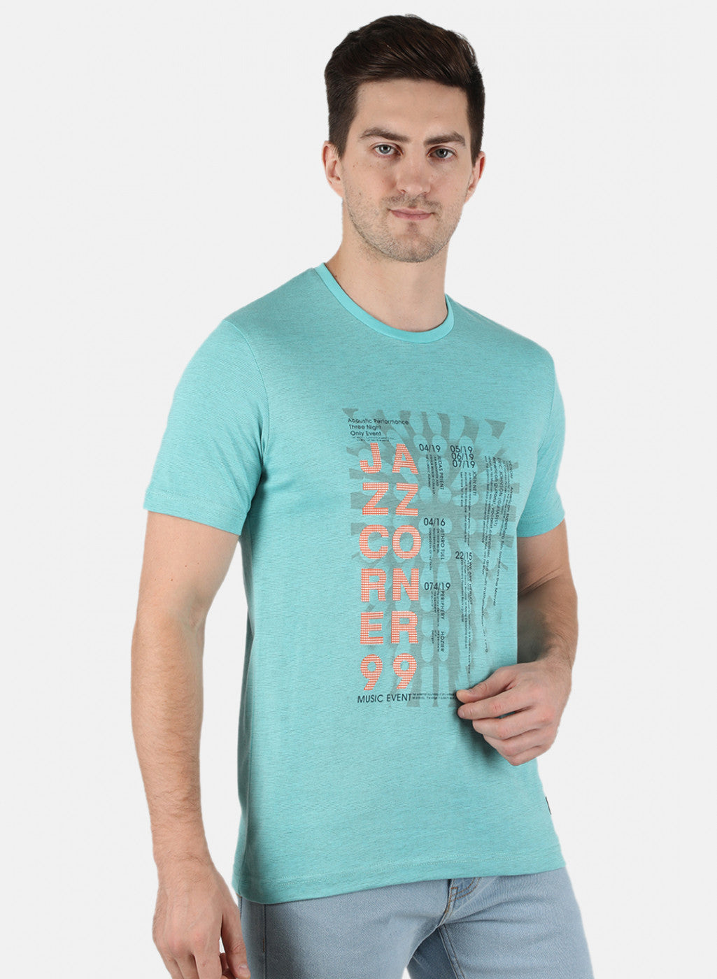 Men Blue Printed T-Shirt