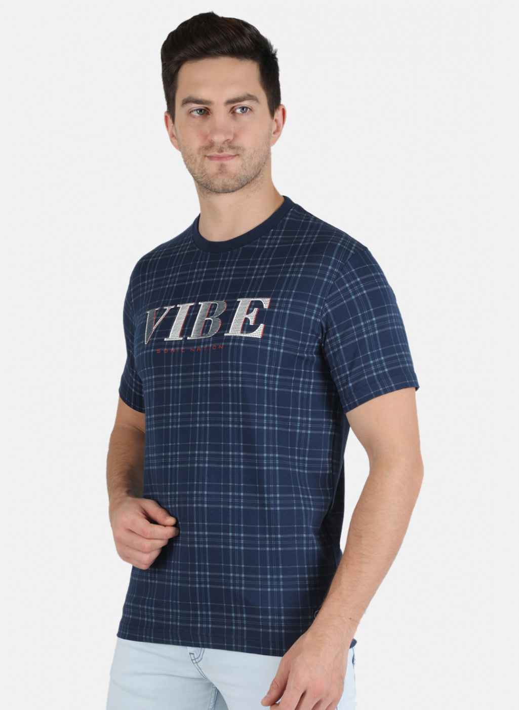Men Blue Printed T-Shirt