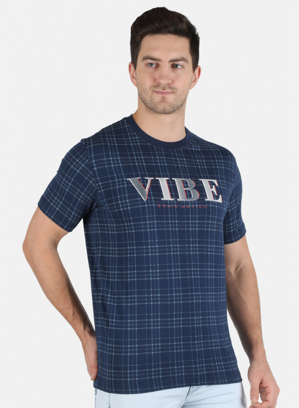 Men Blue Printed T-Shirt