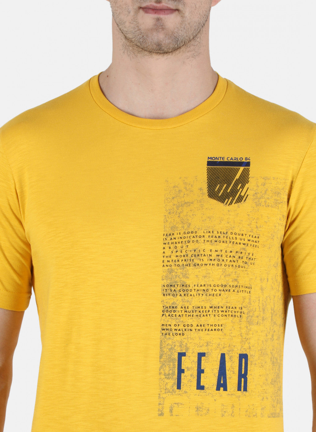 Men Yellow Printed T-Shirt