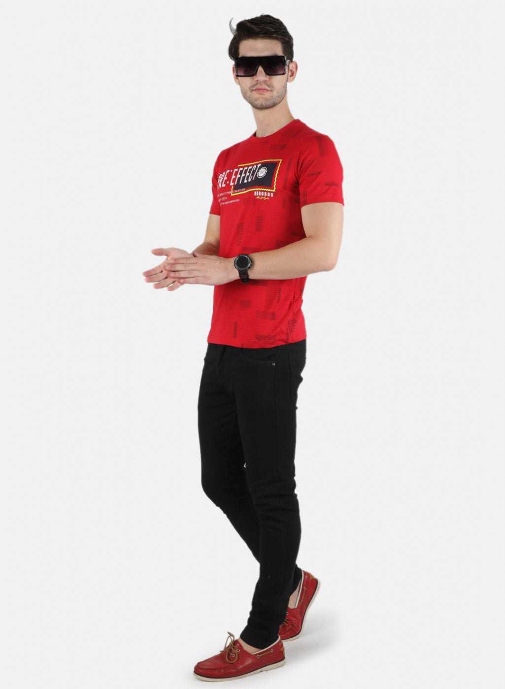 Men Red Printed T-Shirt