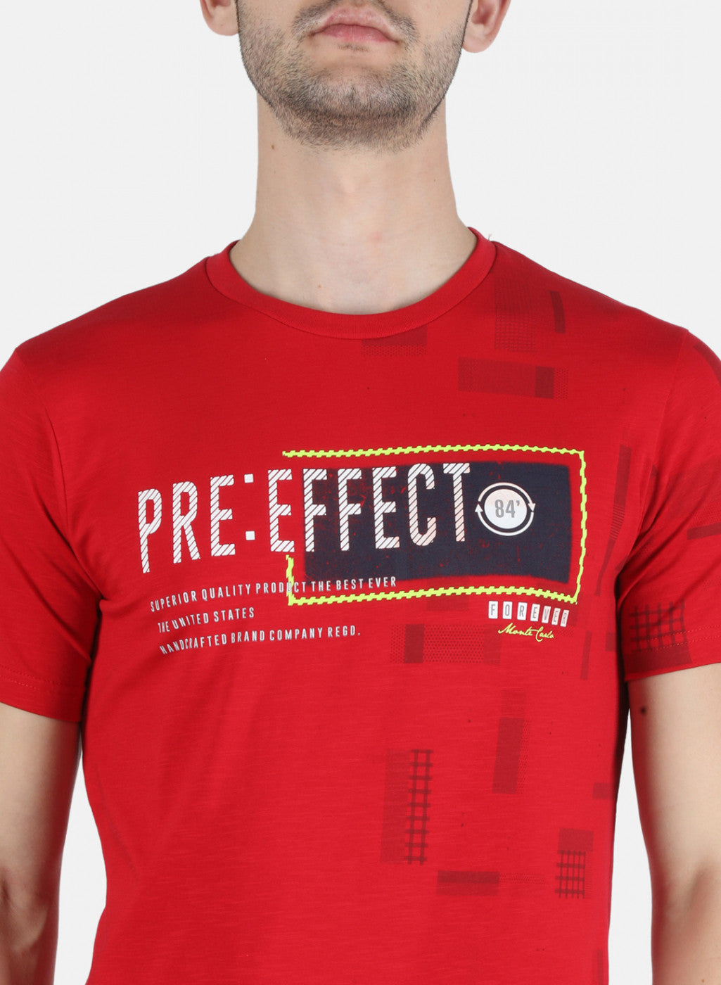 Men Red Printed T-Shirt