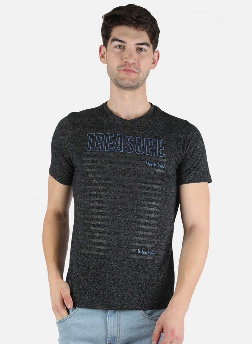 Men Black Printed T-Shirt