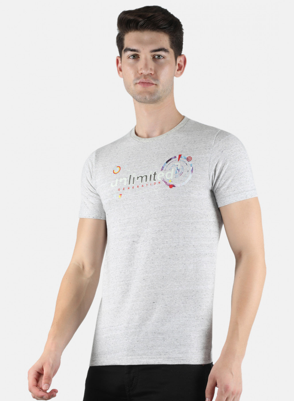 Men Grey Printed T-Shirt