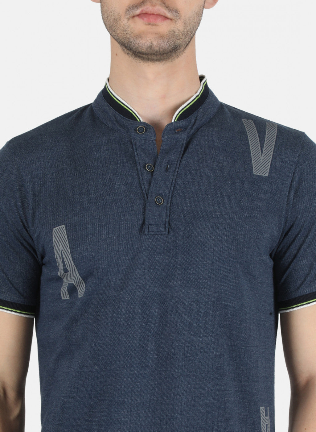 Men NAvy Blue Printed T-Shirt