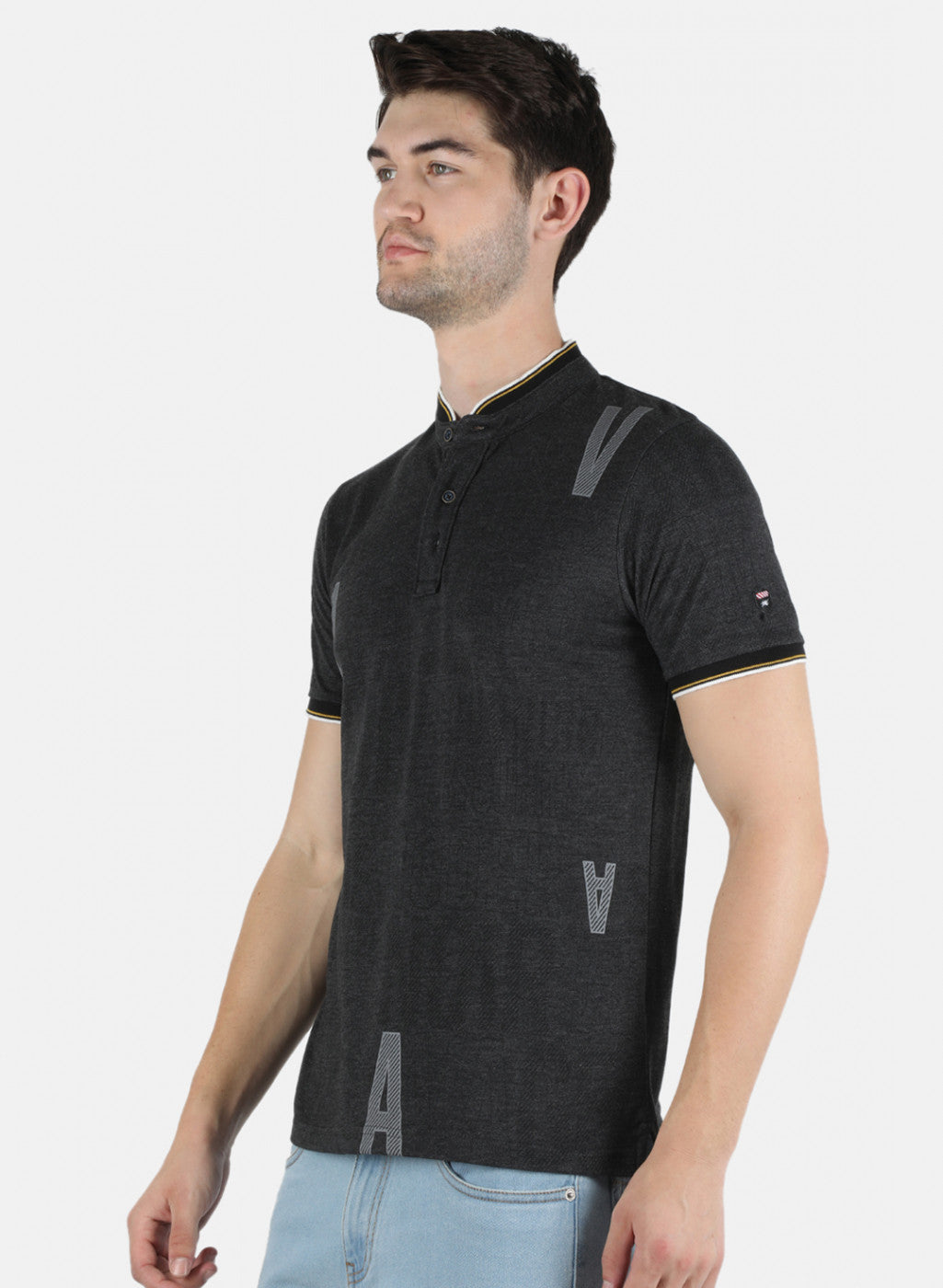 Men Black Printed T-Shirt