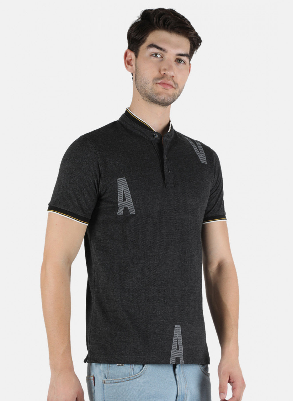 Men Black Printed T-Shirt