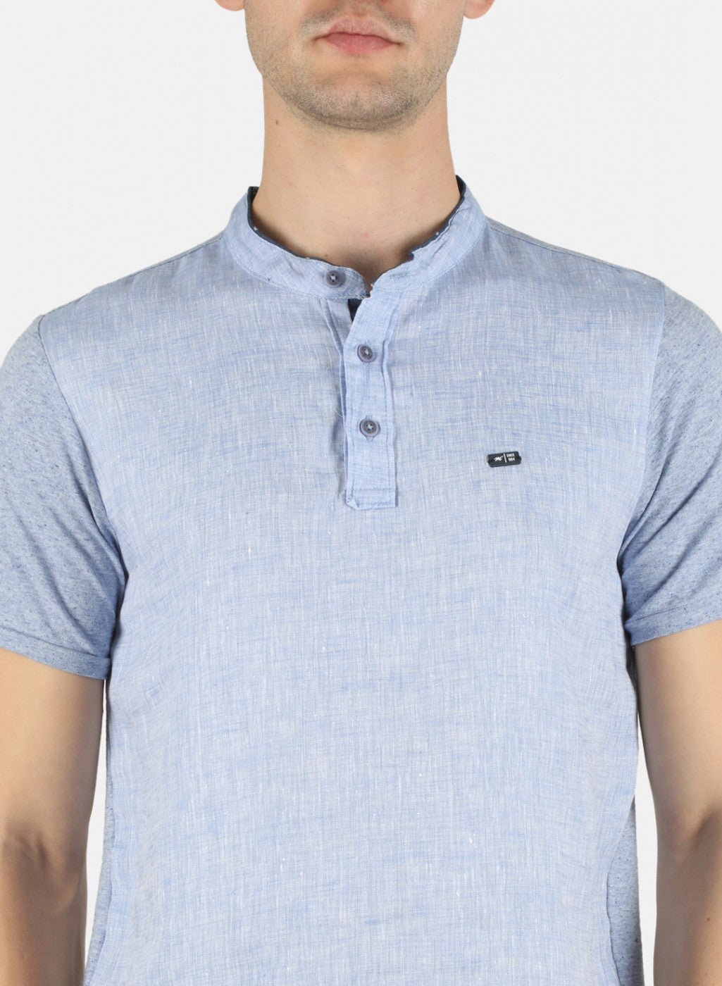Men Blue Plain T-Shirt