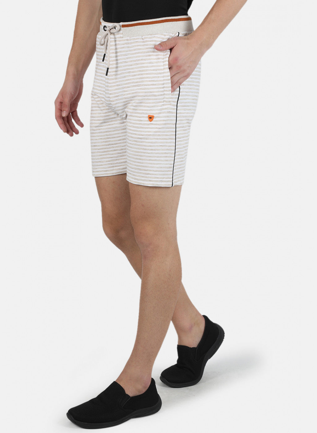 Men Beige Plain Bermuda