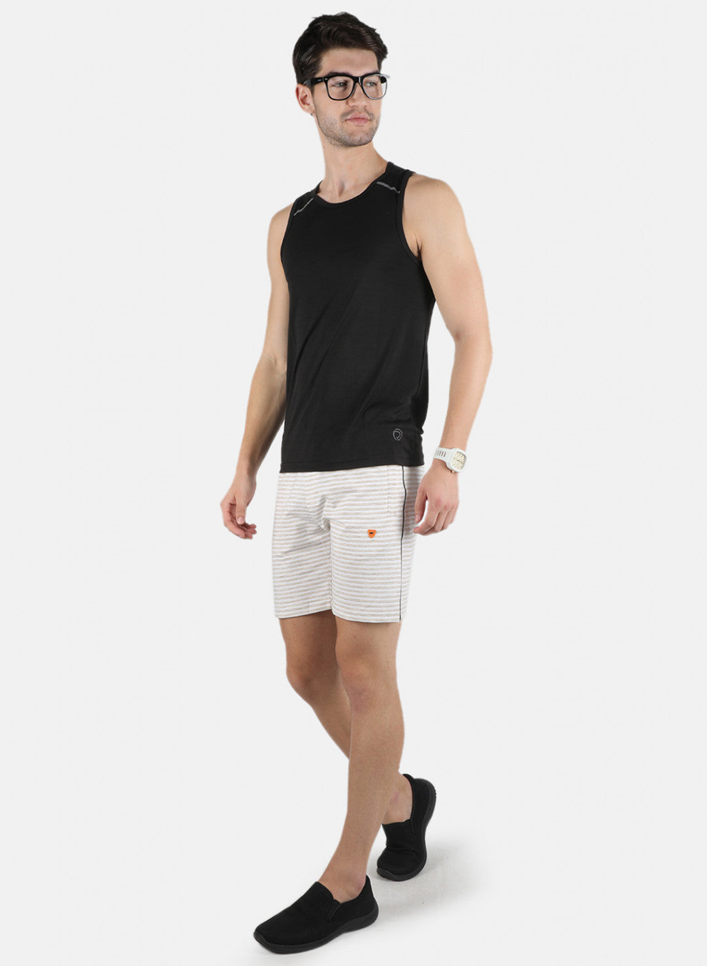 Men Beige Plain Bermuda