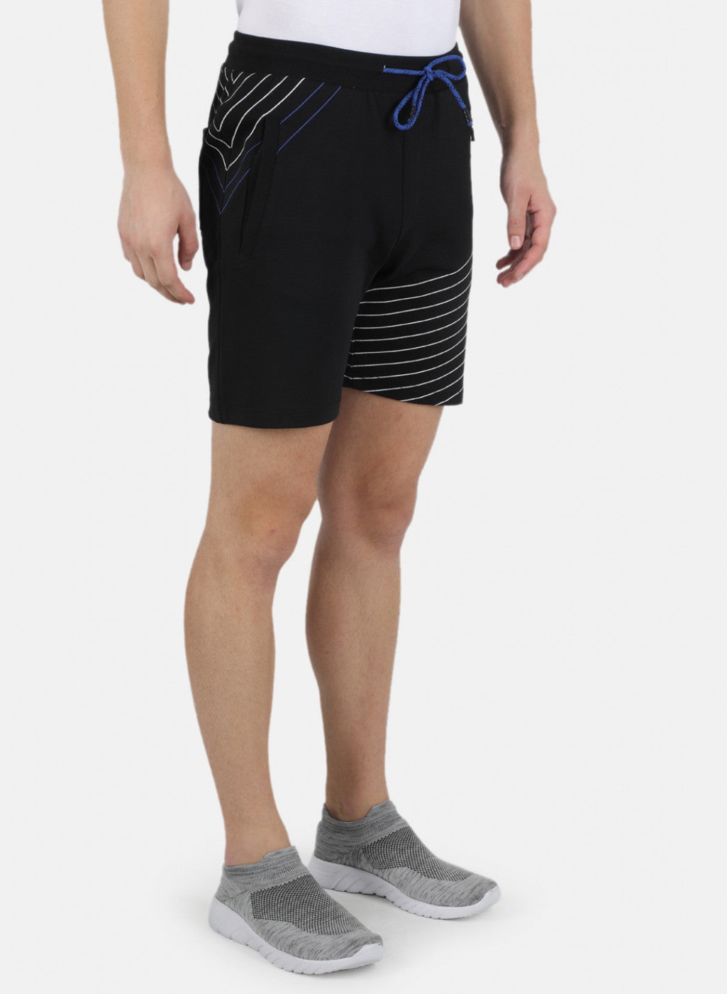 Men Black Printed Bermuda