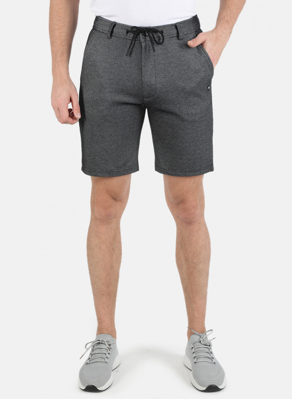 Men Black Plain Bermuda