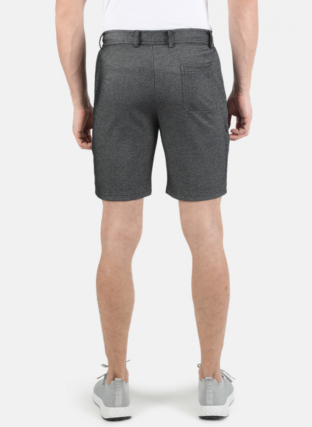 Men Black Plain Bermuda