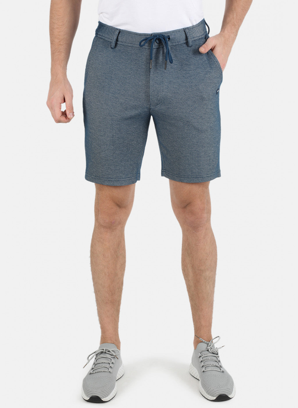 Men NAvy Blue Plain Bermuda