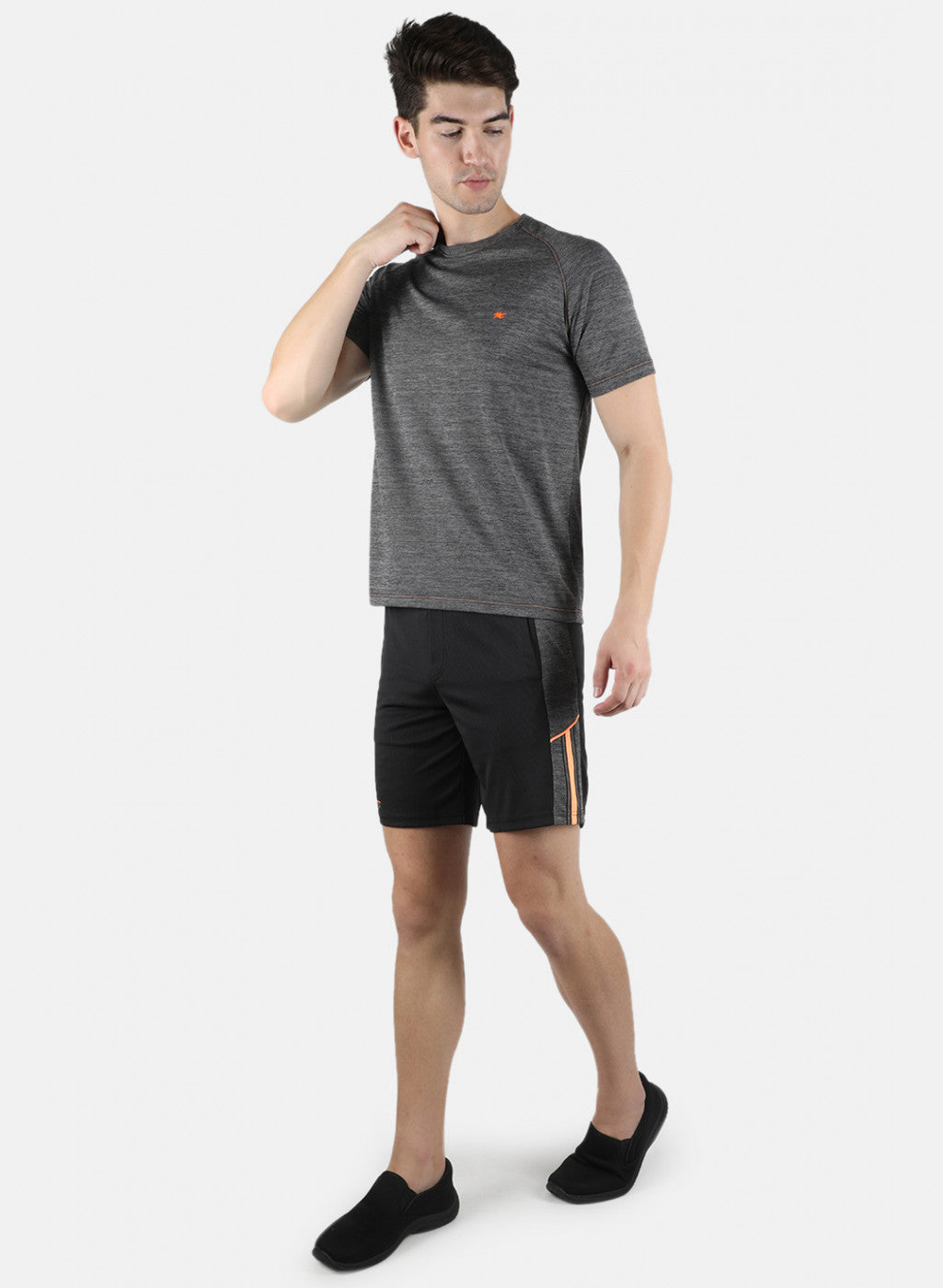 Men Black Self Design Bermuda Set