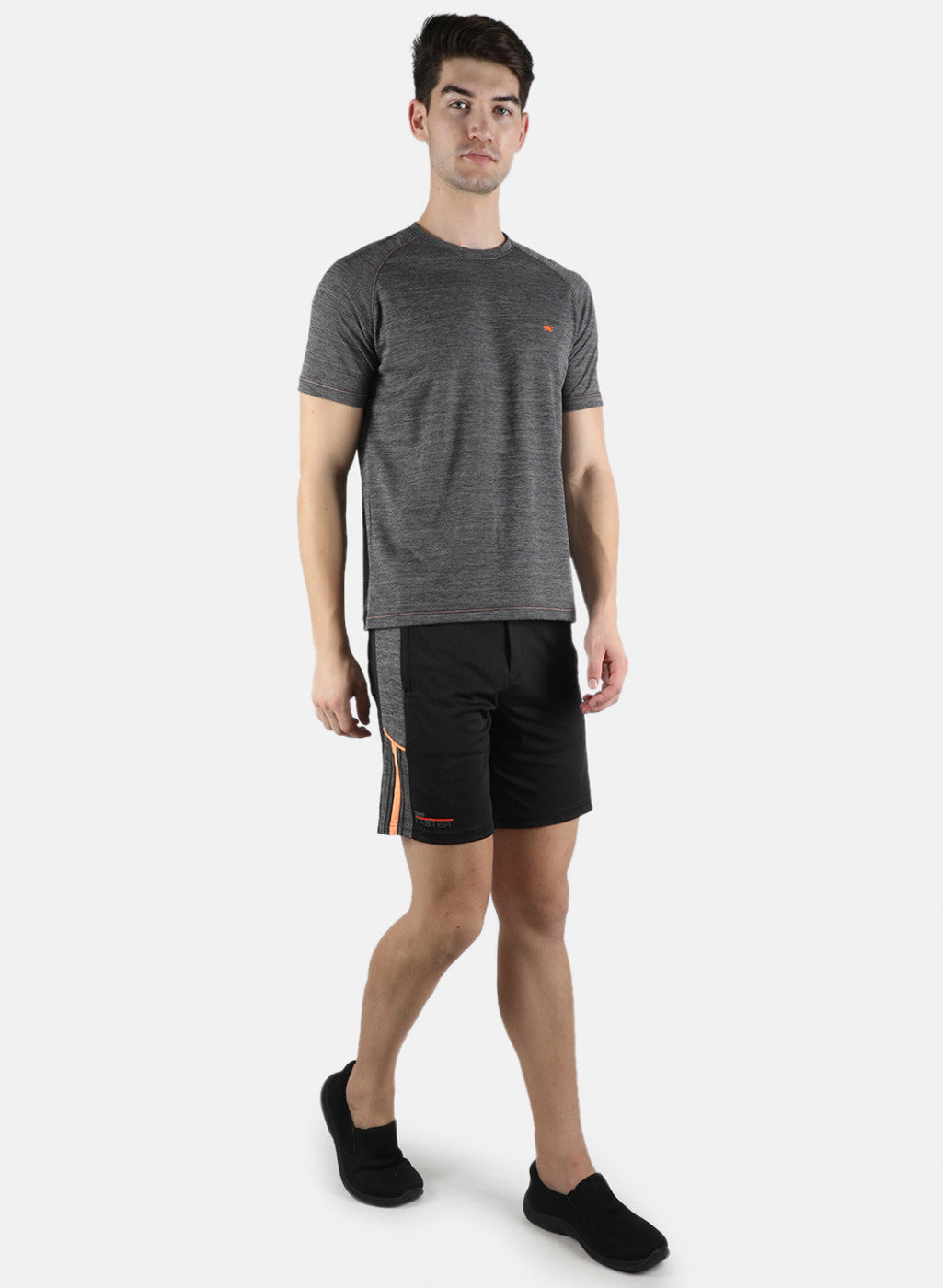 Men Black Self Design Bermuda Set