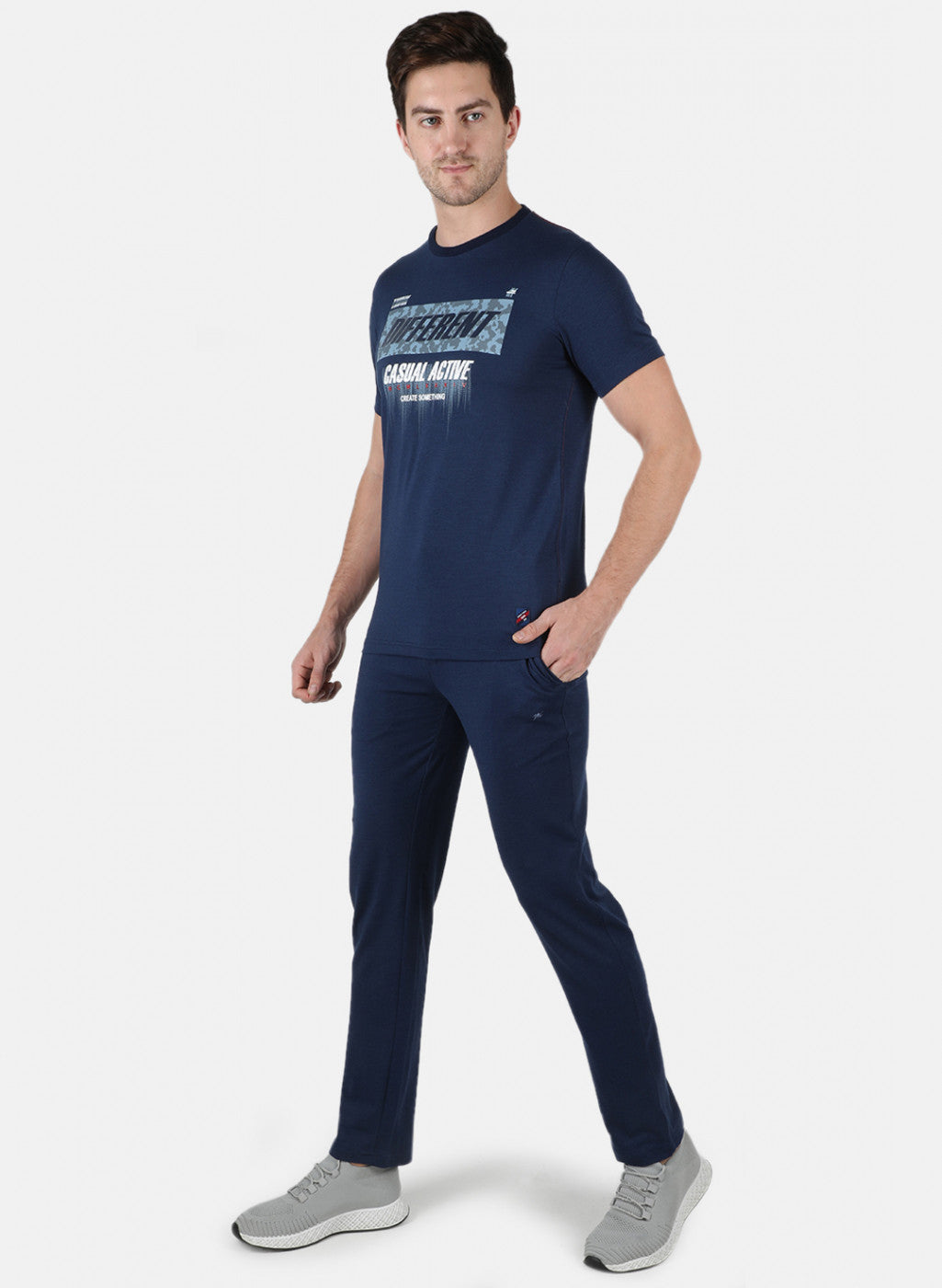 Men Blue Stripe Lower Set