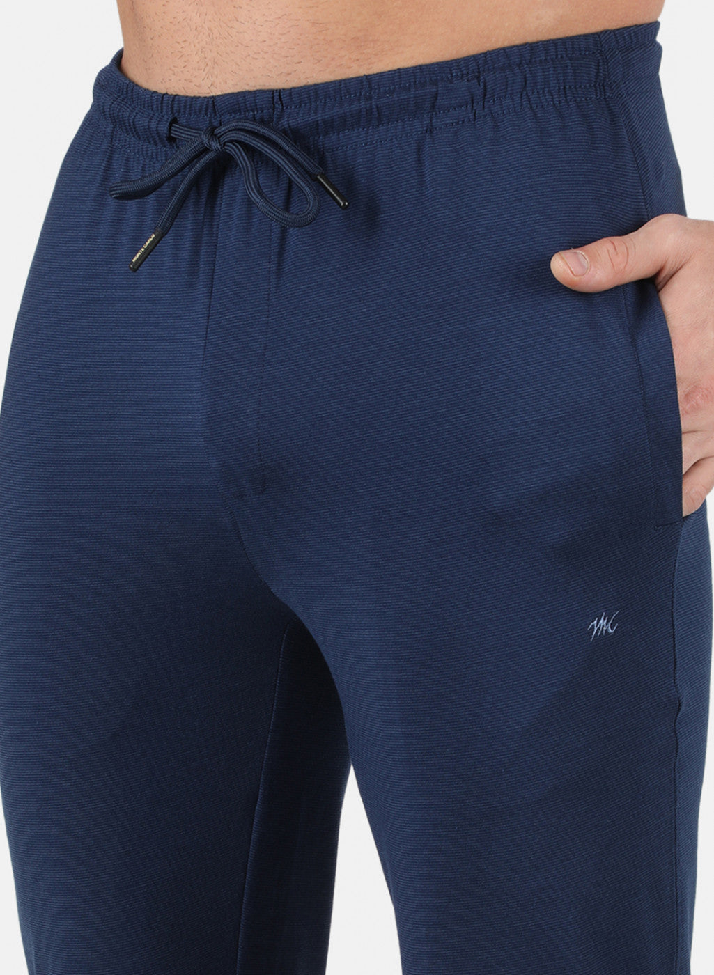 Men Blue Stripe Lower Set