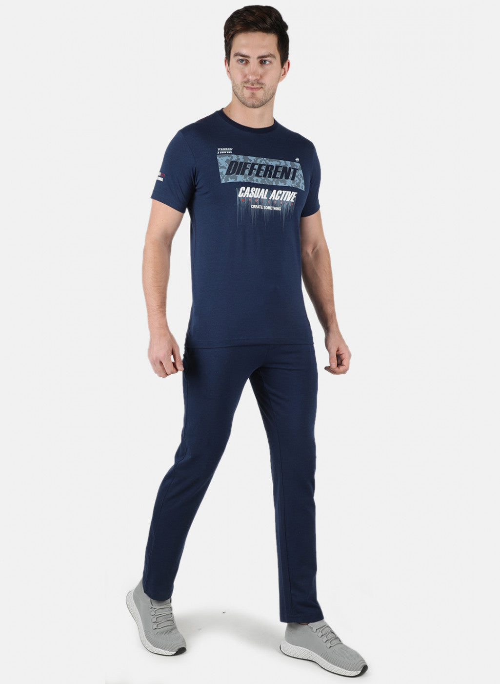 Men Blue Stripe Lower Set