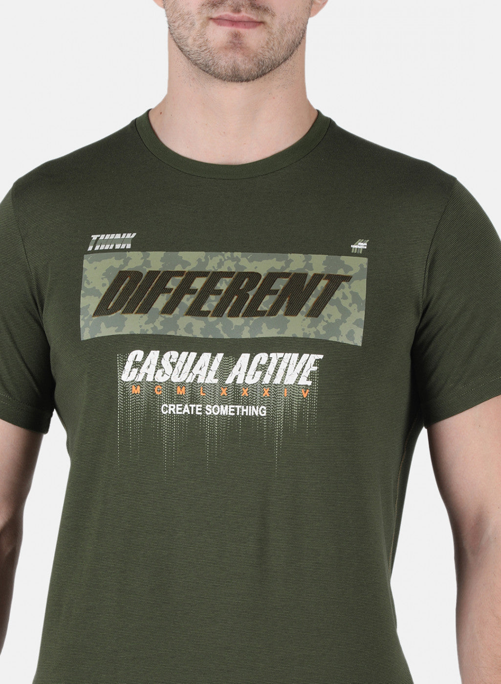 Men Olive Stripe Lower Set