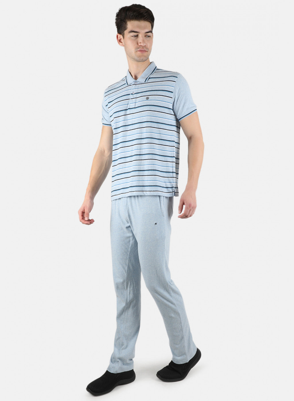 Men Sky Blue Stripe Lower Set
