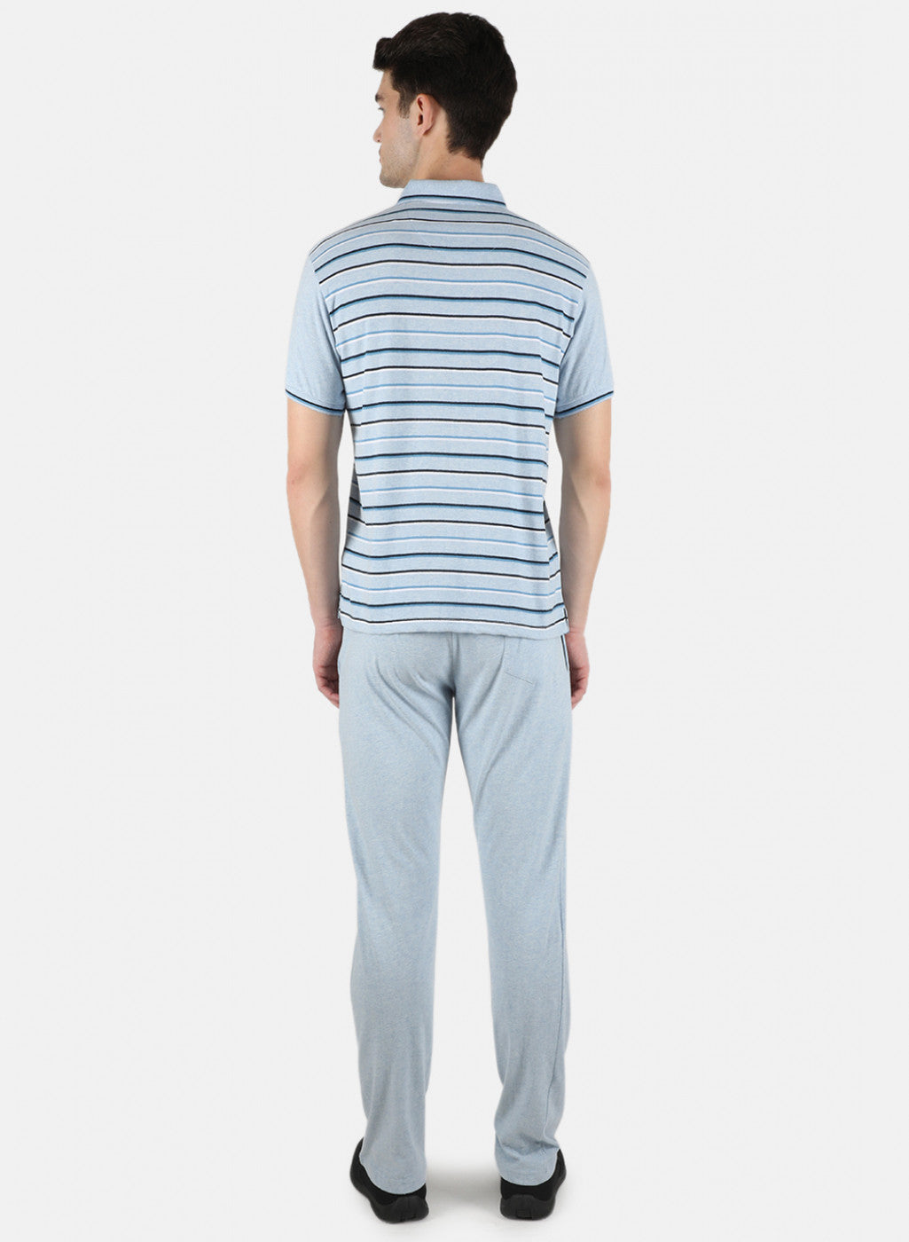 Men Sky Blue Stripe Lower Set